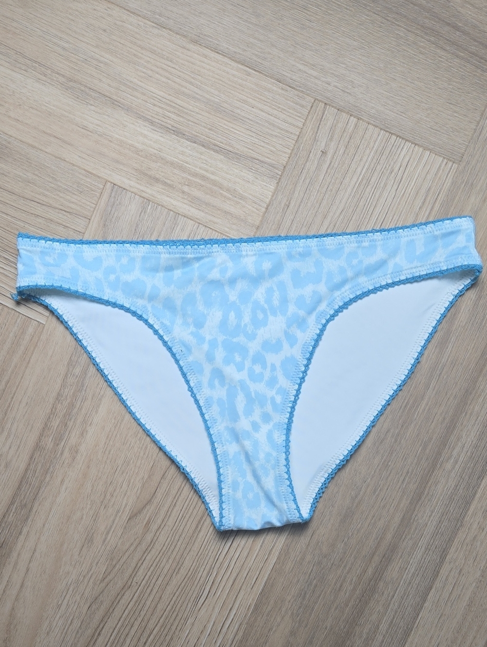 Loveshackfancy Light Blue Animal Print Bikini Bottom Size Small